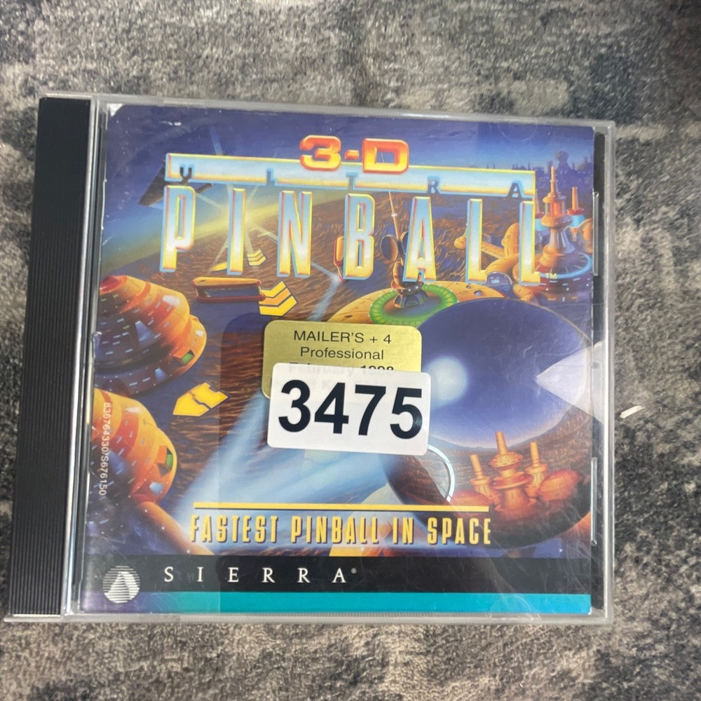 3-D Pinball PC CD-ROM Sierra On-Line Vintage Retro Computer Game‎ 1995 Vtg